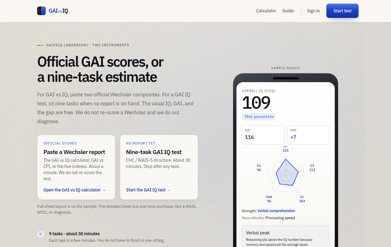 GAIvsIQ screenshot 1