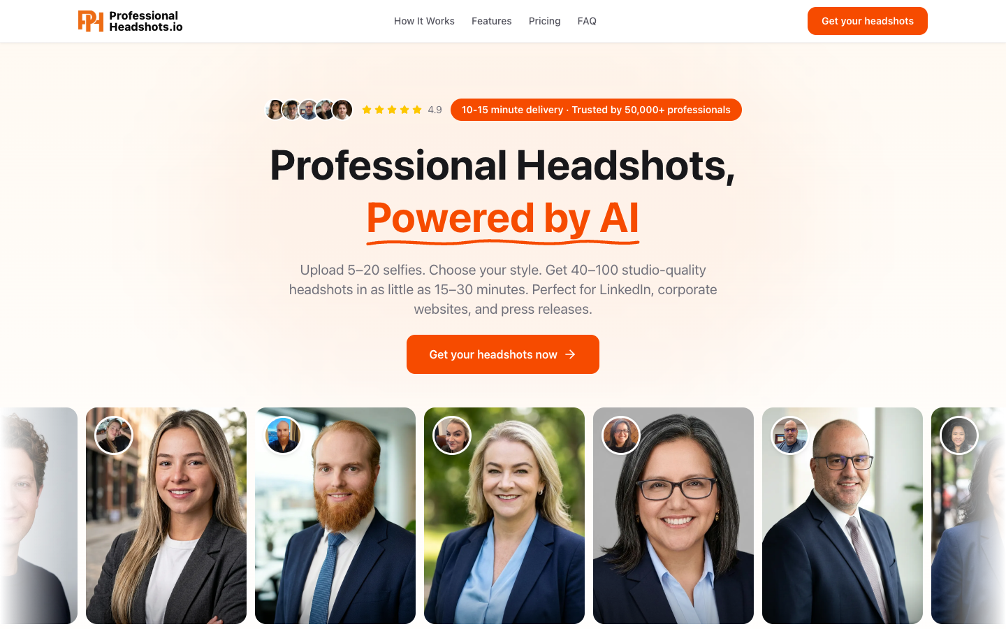 ProfessionalHeadshot.io: AI Career Portraits screenshot 1