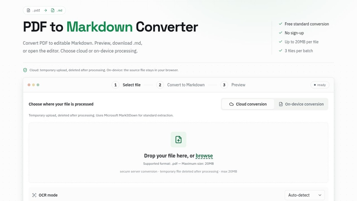 PDF to Markdown Converter by MarkItDown screenshot 1