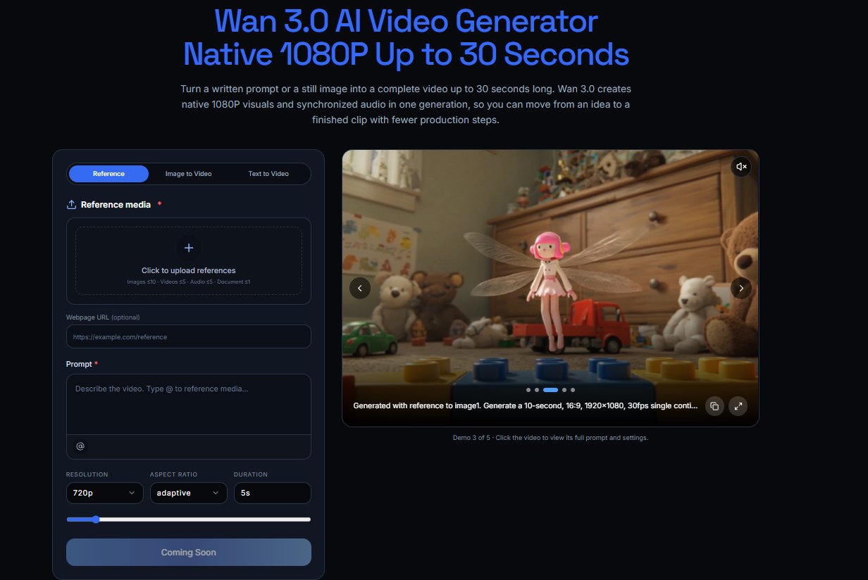 Wan 3.0 AI Video Generator screenshot 1
