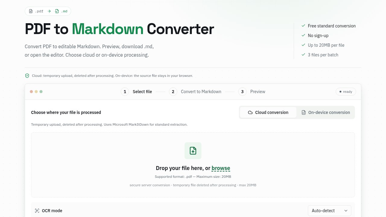 PDF to Markdown Converter by MarkItDown screenshot 2
