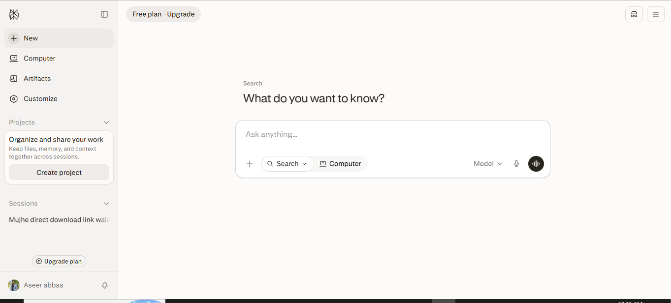 Perplexity screenshot 1