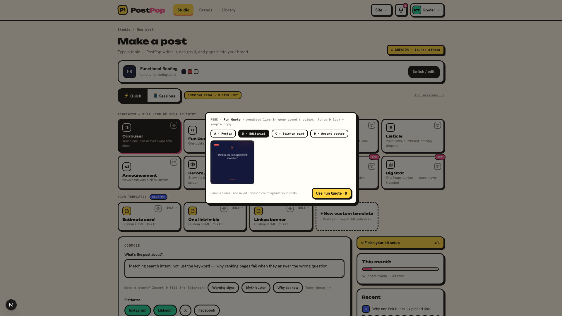 PostPop screenshot 2