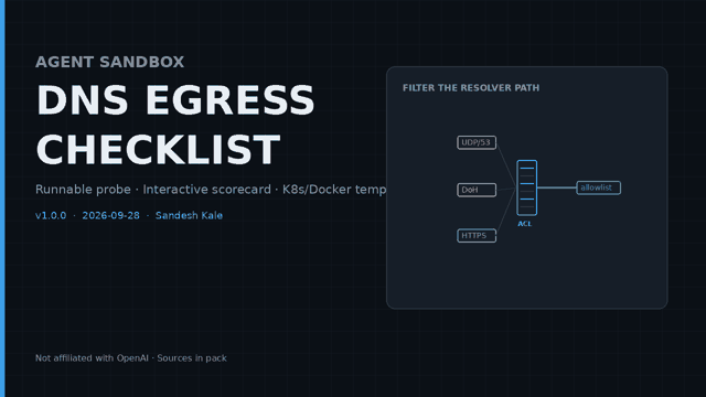 Agent Sandbox DNS Egress Checklist screenshot 1